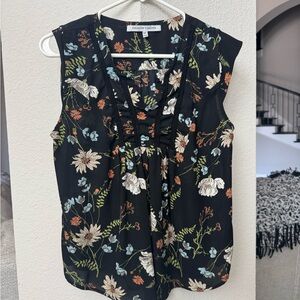 Elegant Black Blouse with Lace Trim and Bell Sleeves